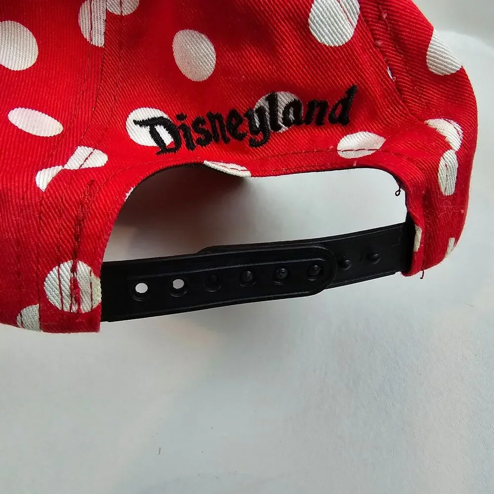 Minnie Mouse Polka Dot Ears Snapback Hat Cap Disney Parks World Girl Red Youth